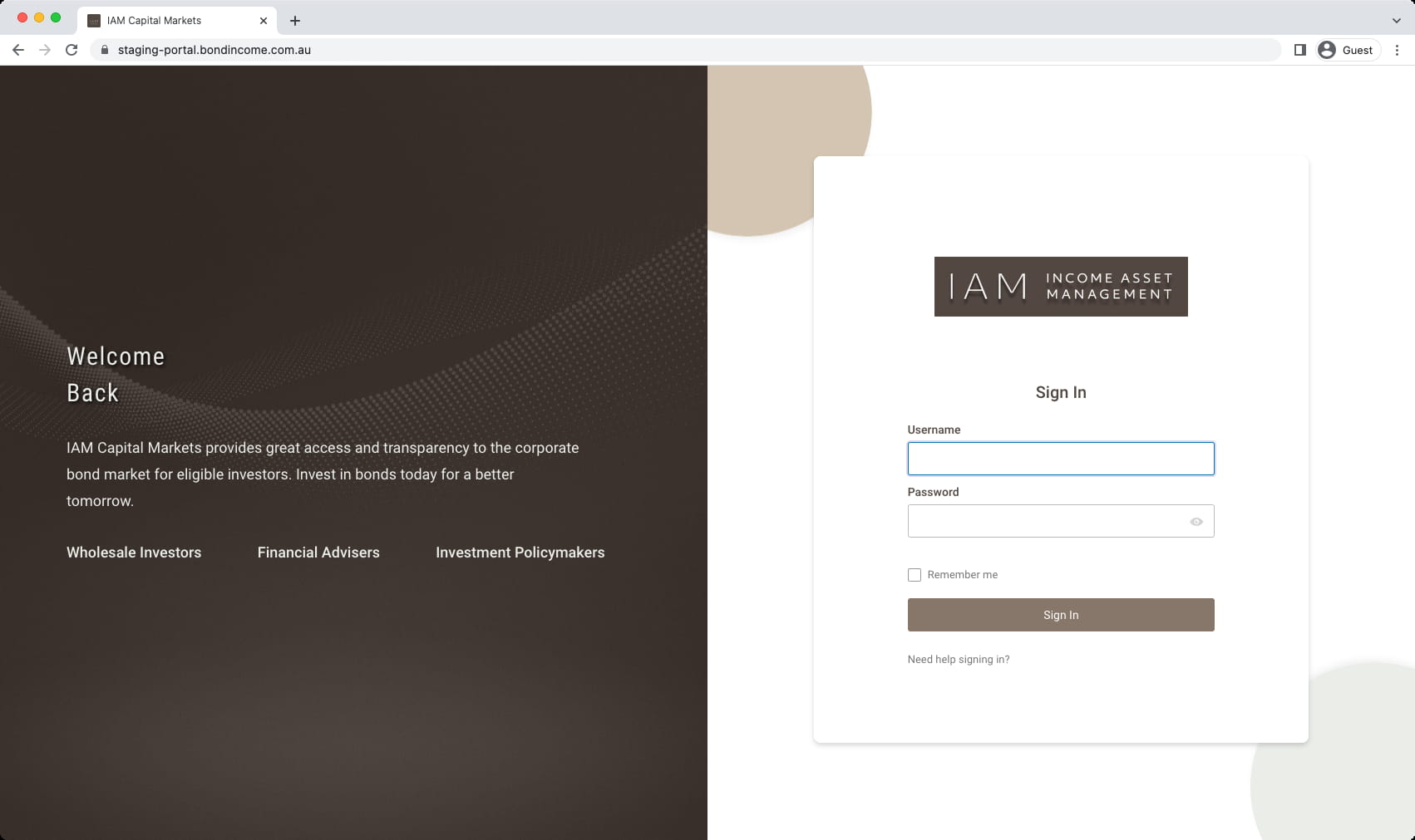 bond-portal-home-page